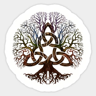 Colorful Tree of life with Triquetra Sticker